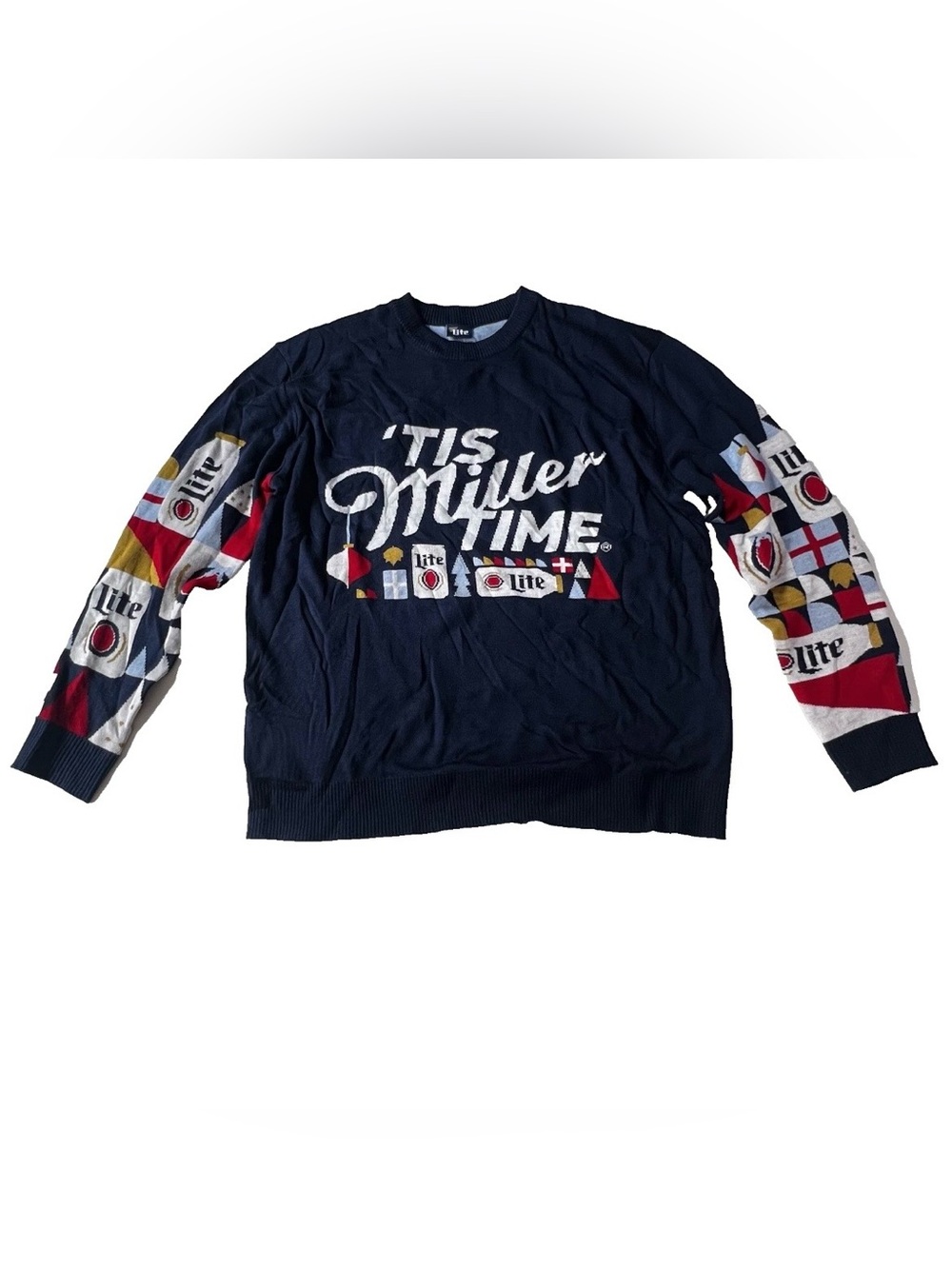 Miller Lite Miller Time Christmas Pullover Sweater Mens XXXL Holiday Crewneck